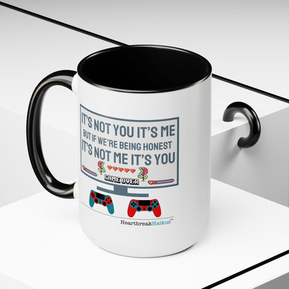 It's not you/me Two-Tone, Coffee Mug, 15oz - Dual-Sided Printing (Gamer Edition)
