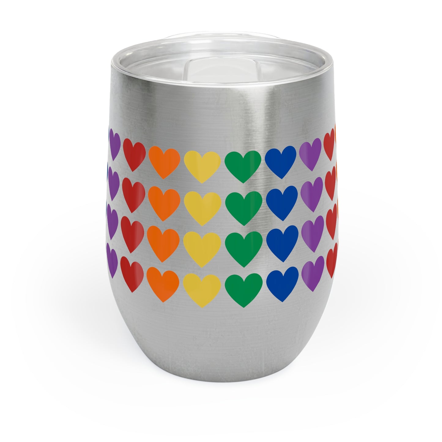 Rainbow Hearts Chill Wine Tumbler
