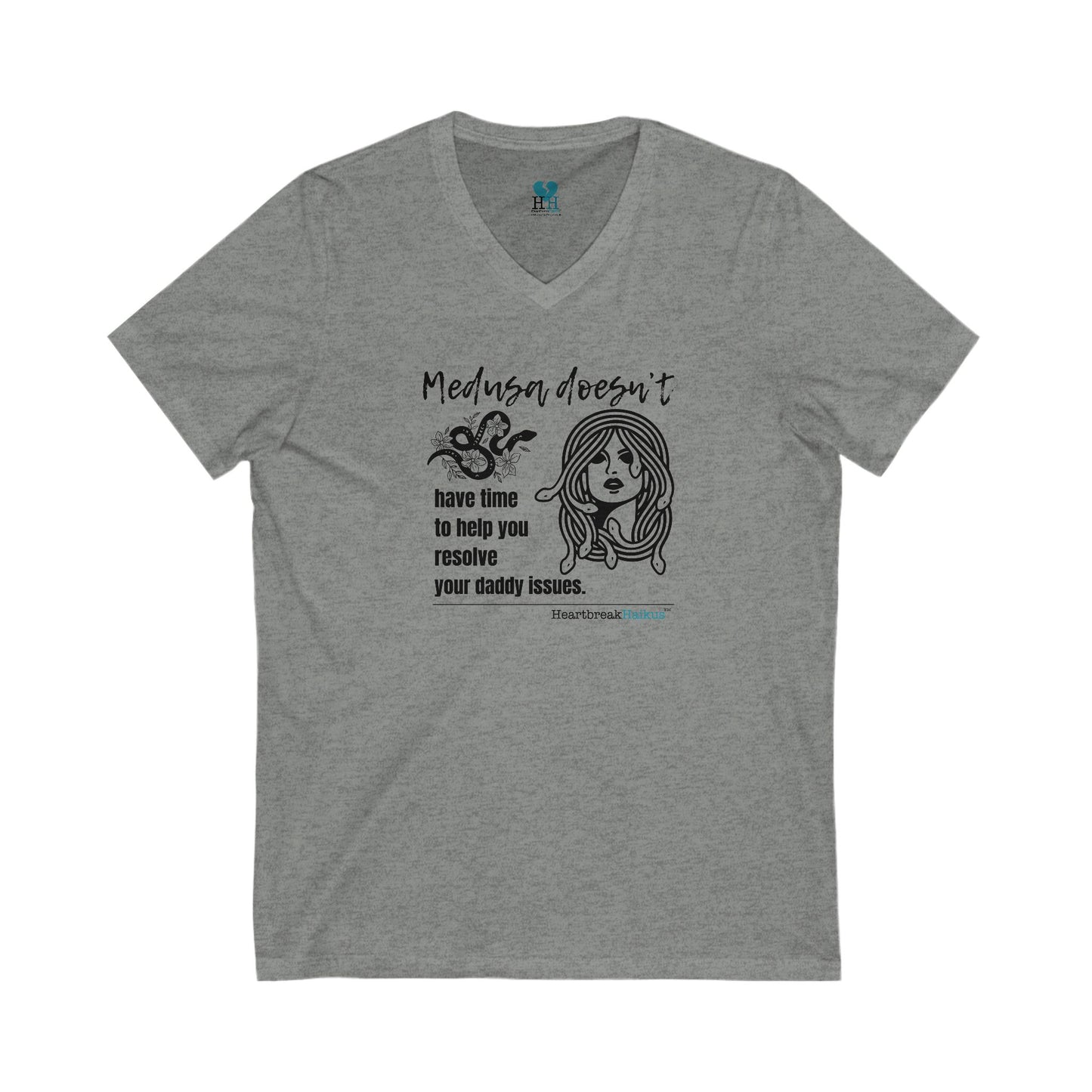 Medusa and Your Daddy Haiku - Jersey Short Sleeve V-Neck Tee