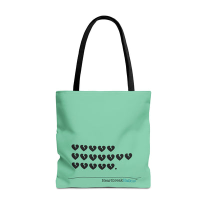 "Hieroglyph Heartbreak Haiku" Tote Bag (in Spearmint)