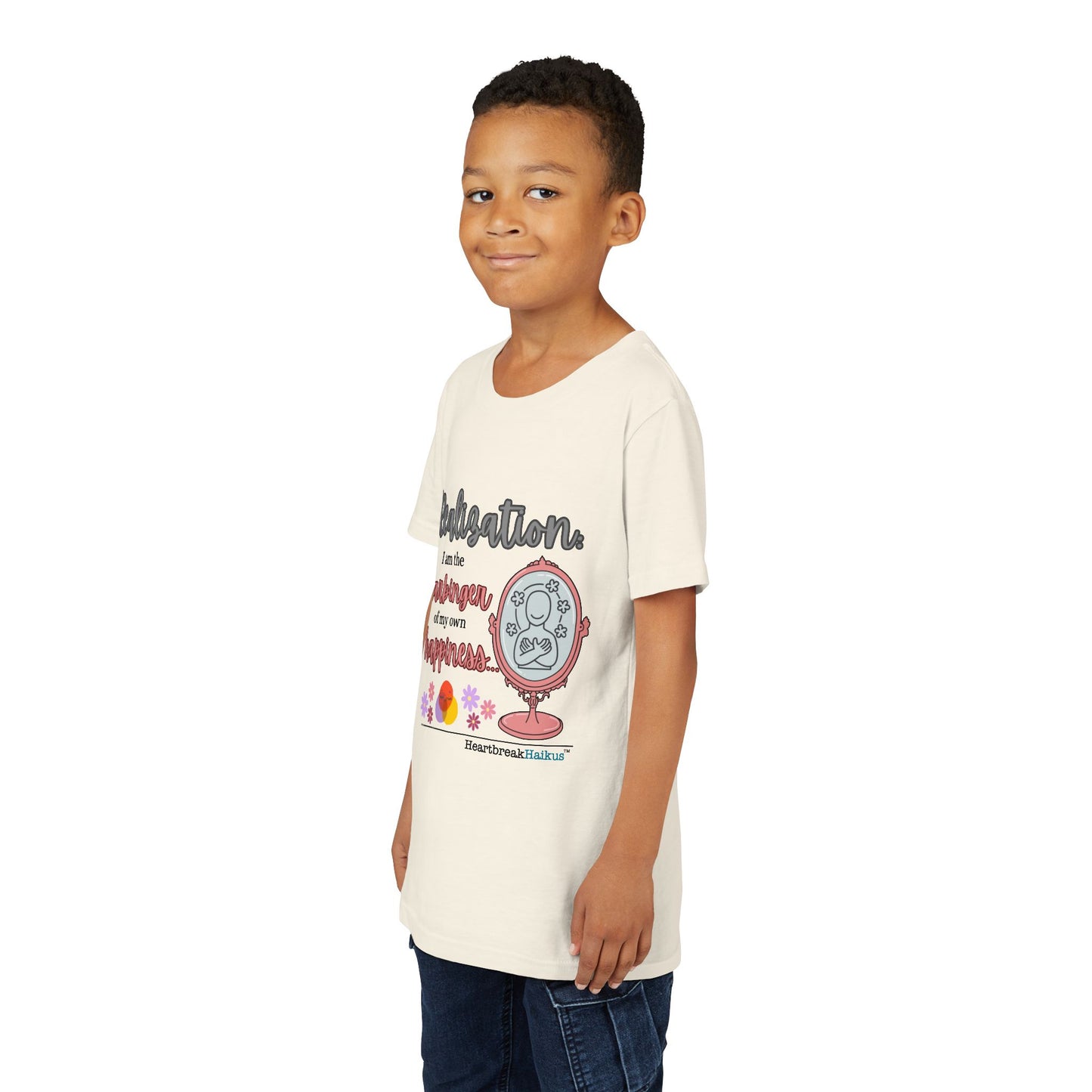 Harbinger of Happiness Haiku - Youth Medium-Weight Happiness Tee