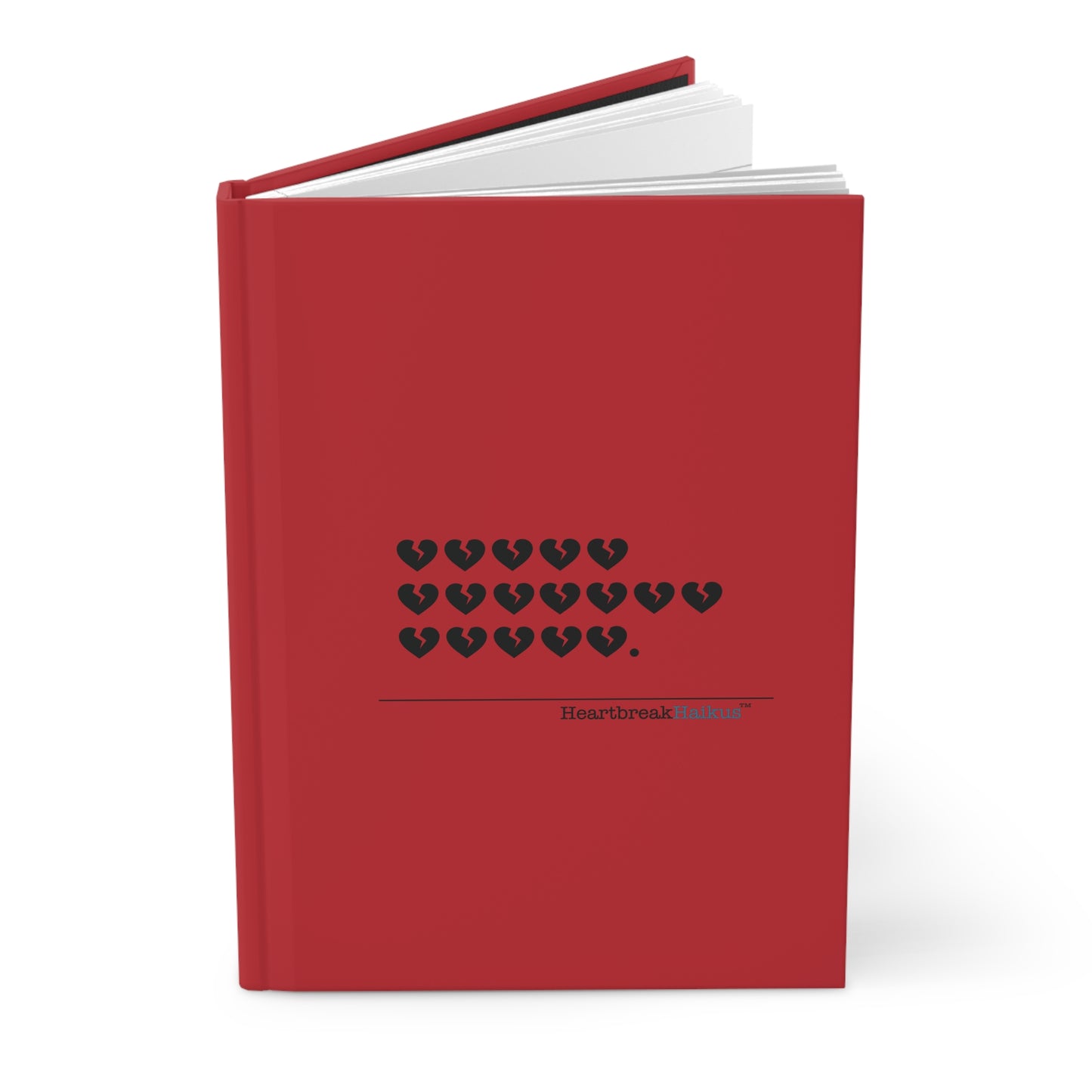 Hieroglyph Heartbreak Haiku - Hardcover Journal Design in Holiday Red