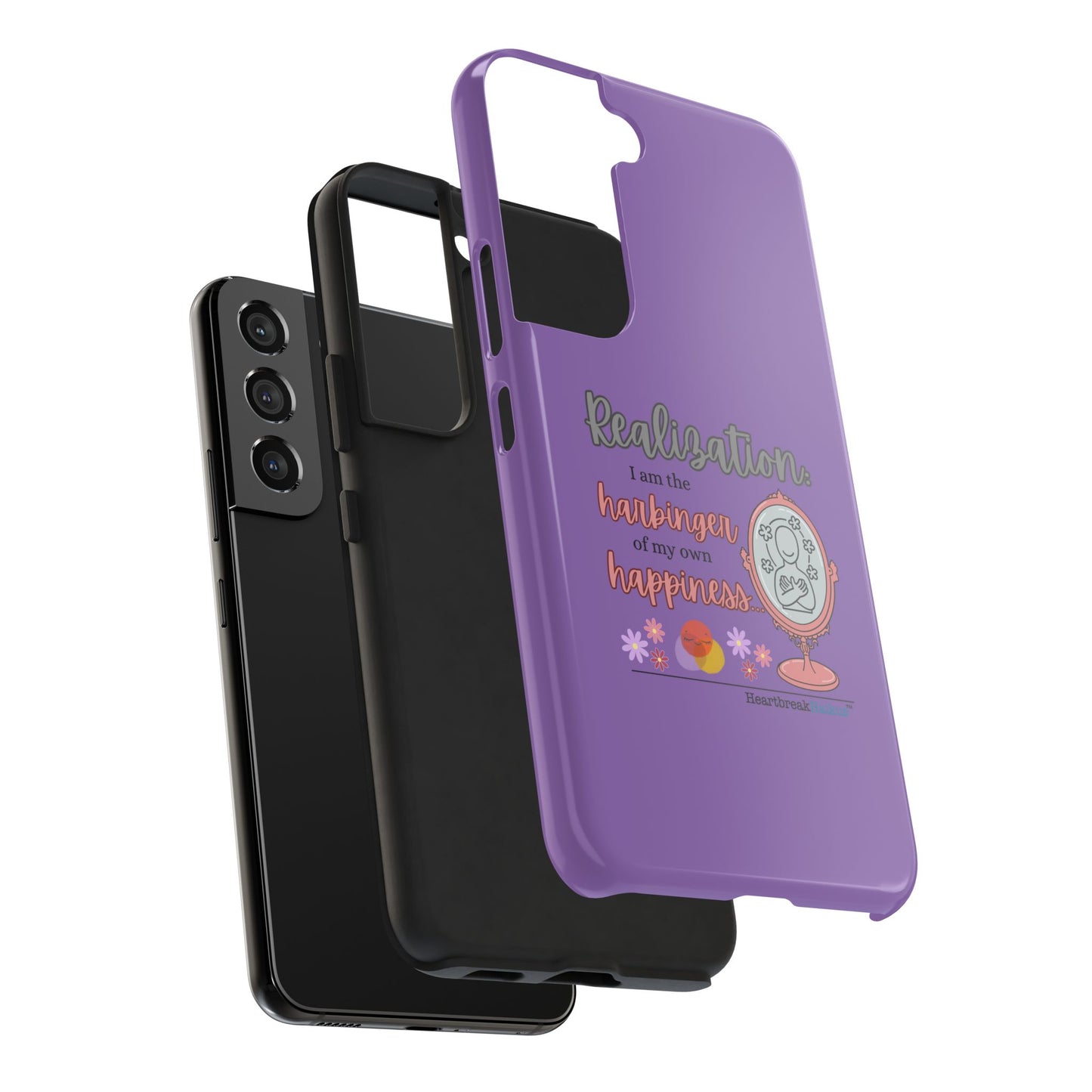 Harbinger of Happiness Tough Phone Cases (purple) available for iPhone 11-16 or Samsung Galaxy S21-S24