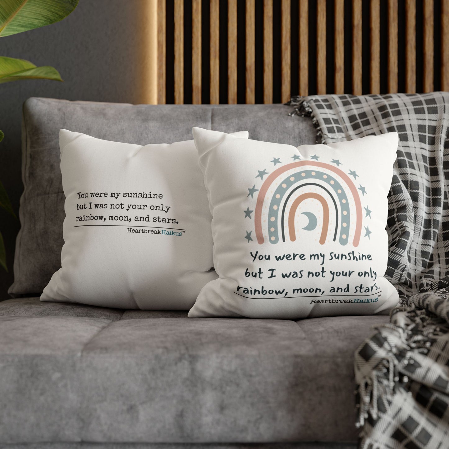 You Were My Sunshine Haiku - Faux Suede Square Pillowcase (Summer 2025 collection)