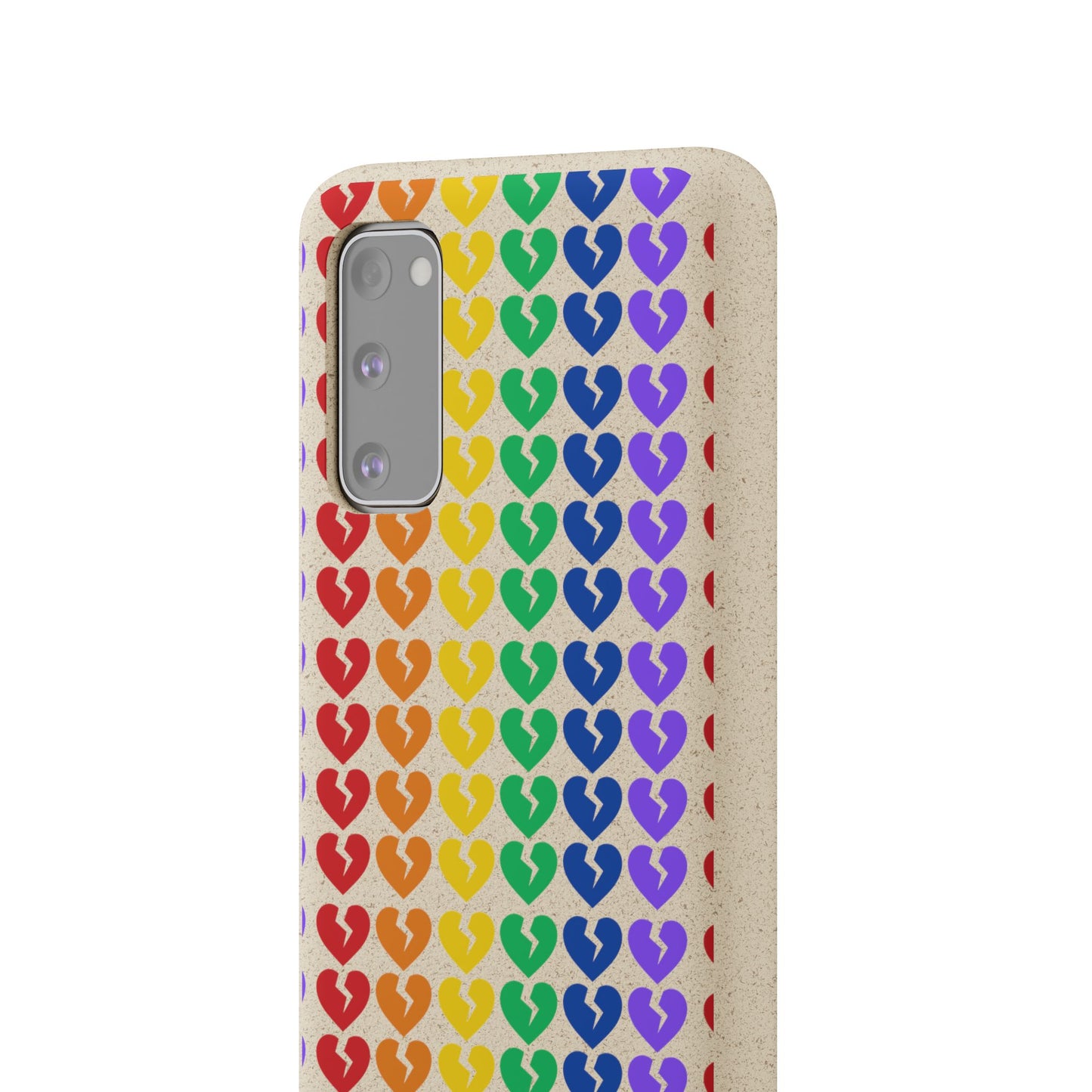 Rainbow Hearts Collection Pattern - Biodegradable Phone Case, Eco-Friendly Phone Cover (Only Hearts Collection)