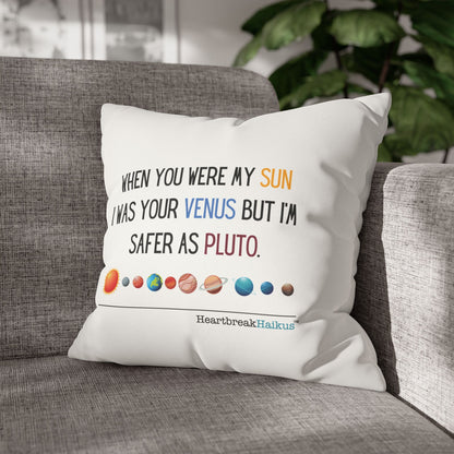 Safer as Pluto Haiku - Faux Suede Square Pillowcase