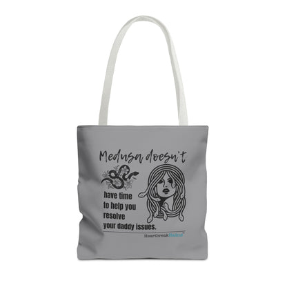 Medusa and Your Daddy Haiku - Tote Bag (Dual-sided print in Stone Grey)