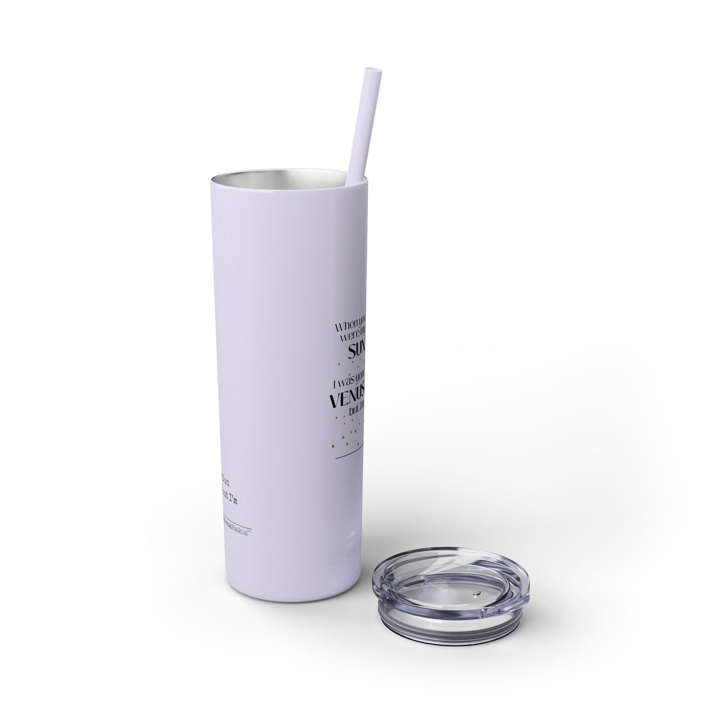 Safer as Pluto Haiku - Skinny Venti Tumbler with Eco-Friendly, Reusable, Matching Straw, 20oz