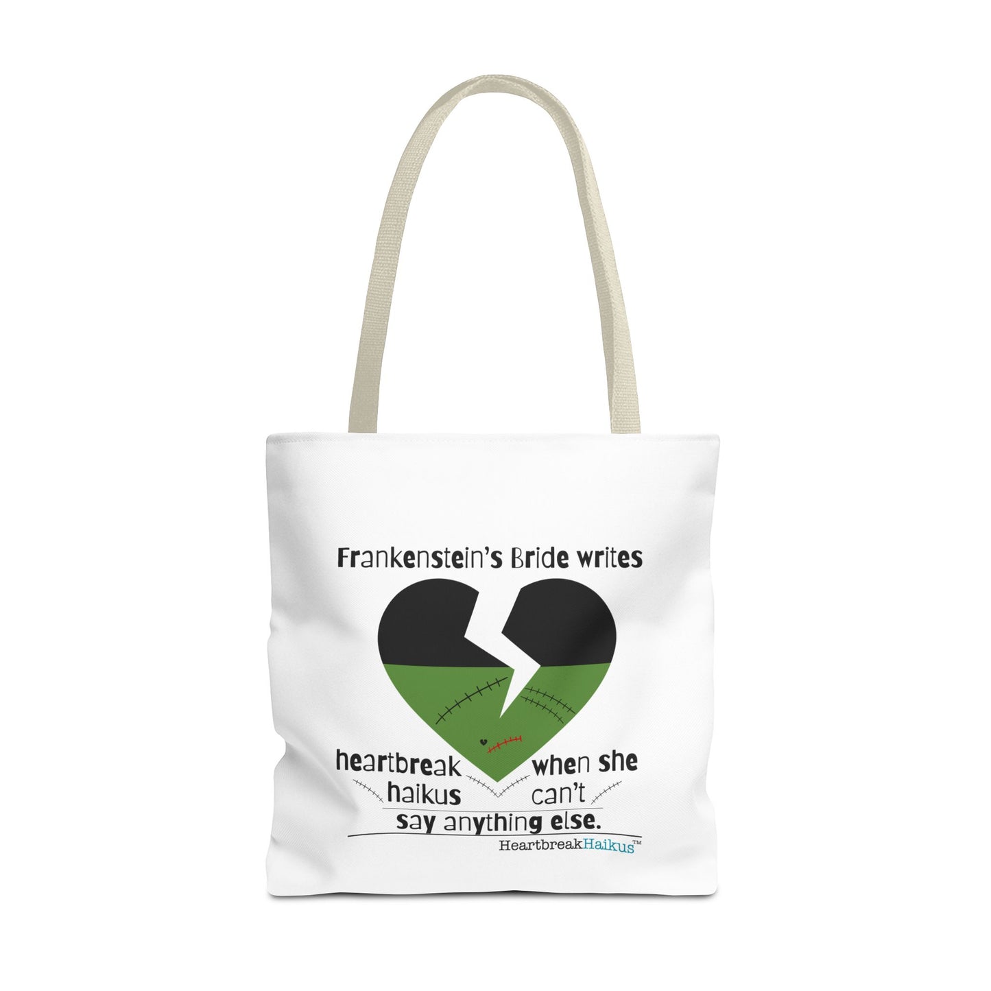 Frankenstein's Bride Writes Heartbreak Haikus - Tote Bag (Dual-sided print in Snow White)