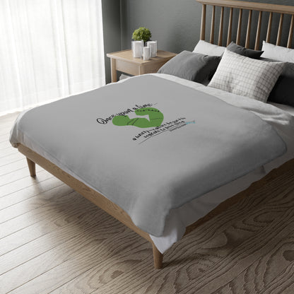 A Lonely Creature Begged Frankenstein Haiku - Plush Throw Blanket (in Stone Grey)