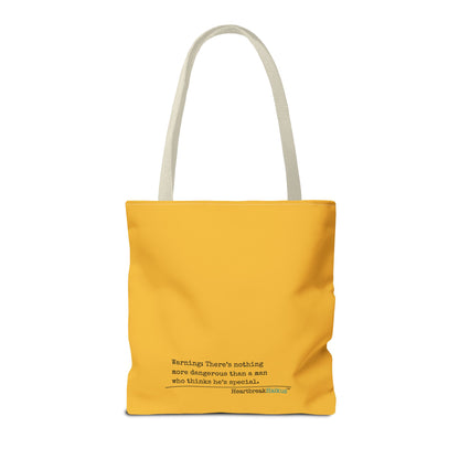 Warning: Dangerous Special Man Haiku Tote Bag (dual-sided design in Yellow Gold)
