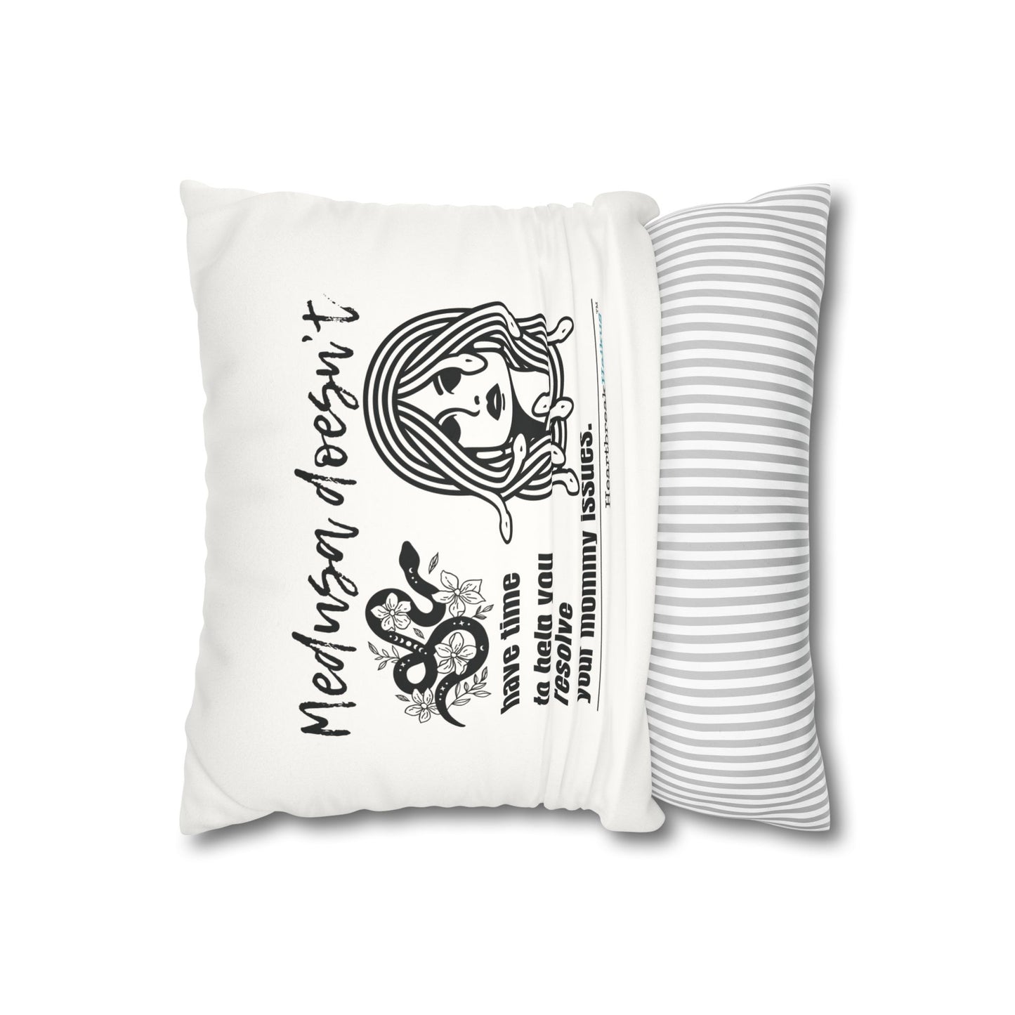 Medusa and Your Mommy Haiku - Faux Suede Square Pillowcase