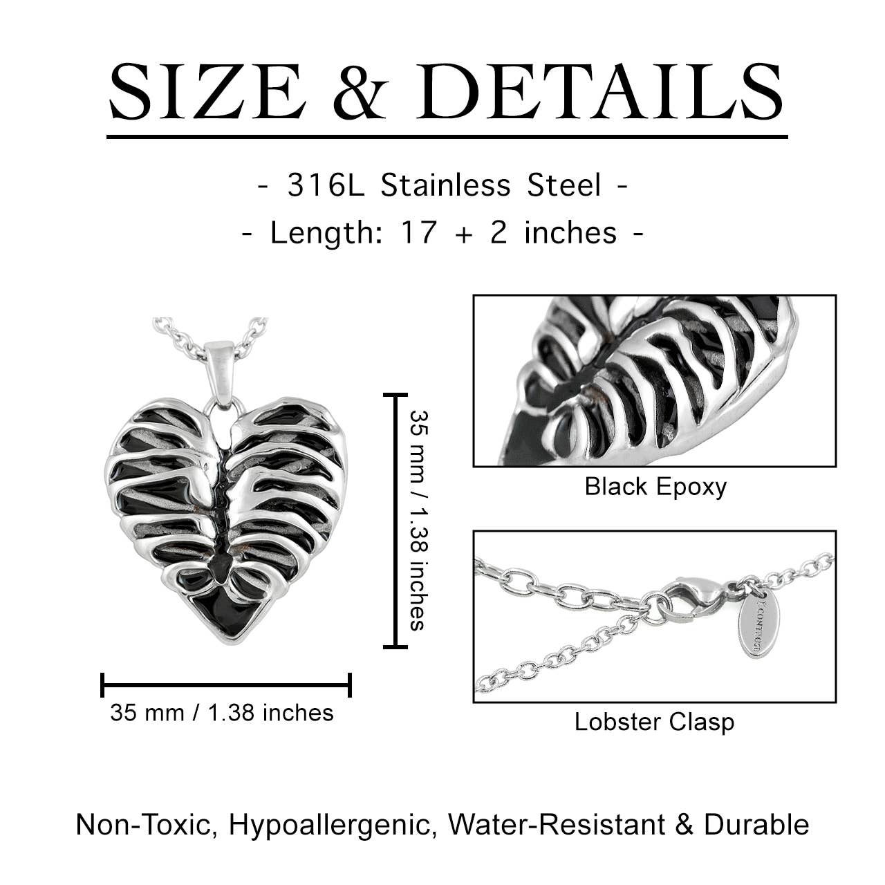 Heart-Shaped, Rib-Cage Necklace