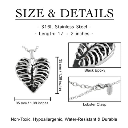 Heart-Shaped, Rib-Cage Necklace