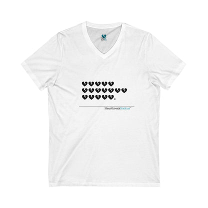 Hieroglyph Heartbreak Haiku. Unisex Jersey Short Sleeve V-Neck Tee
