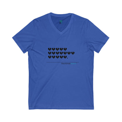 Hieroglyph Heartbreak Haiku. Unisex Jersey Short Sleeve V-Neck Tee