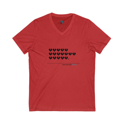 Hieroglyph Heartbreak Haiku. Unisex Jersey Short Sleeve V-Neck Tee