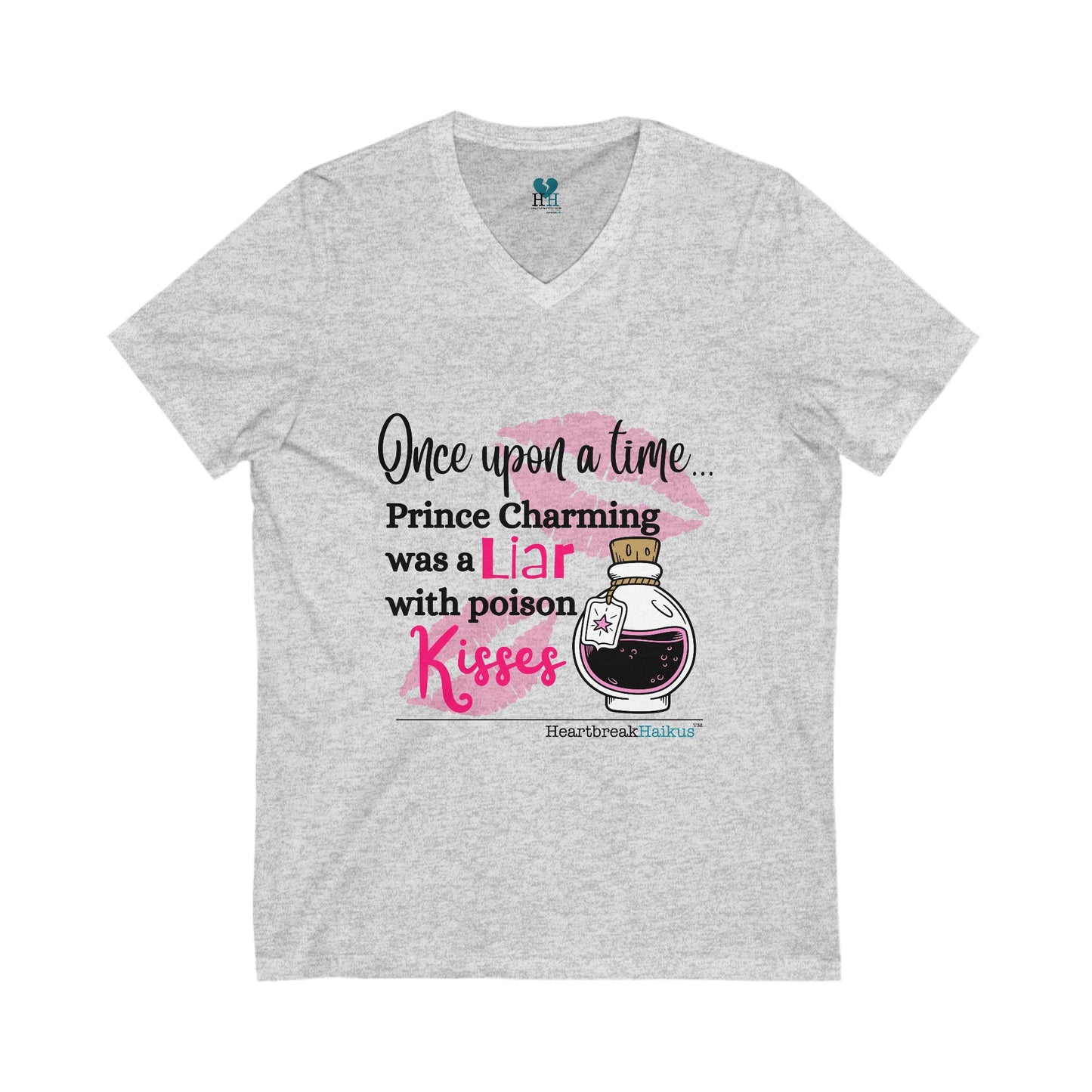 Prince Charming's Poison Kisses - Unisex Jersey Short Sleeve V-Neck Tee