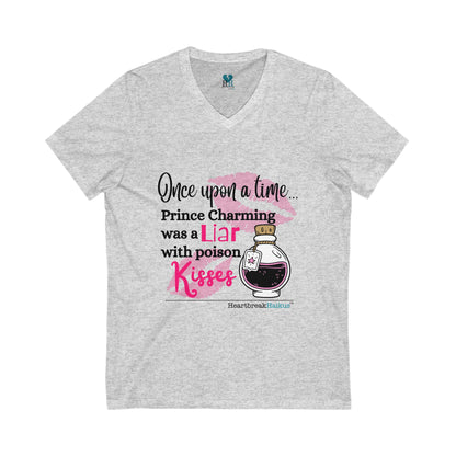 Prince Charming's Poison Kisses - Unisex Jersey Short Sleeve V-Neck Tee