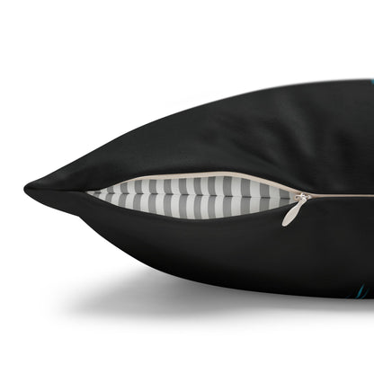 Lightning-Cracked Heart - Faux Suede Square Pillowcase (in Electric Blue)