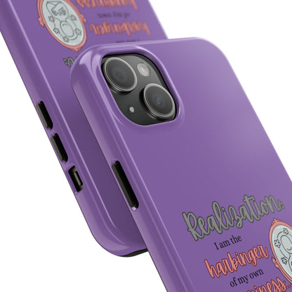 Harbinger of Happiness Tough Phone Cases (purple) available for iPhone 11-16 or Samsung Galaxy S21-S24