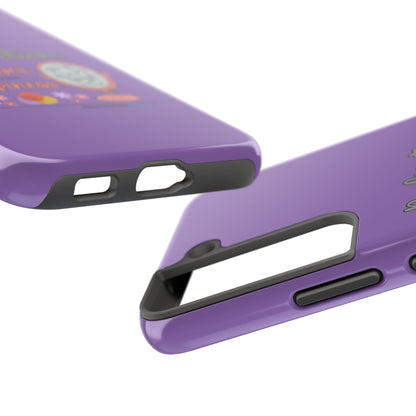 Harbinger of Happiness Tough Phone Cases (purple) available for iPhone 11-16 or Samsung Galaxy S21-S24