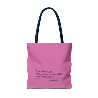 Prince Charming's Poison Kisses Haiku - Tote Bag (Dual-sided print in Candy Pink)