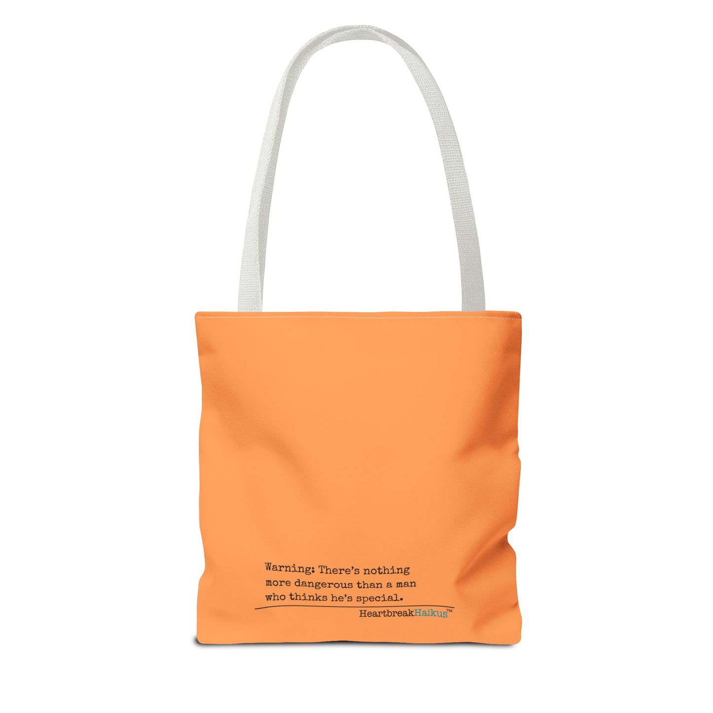 Warning: Dangerous Special Man Haiku Tote Bag (dual-sided design in Orange Tangerine)