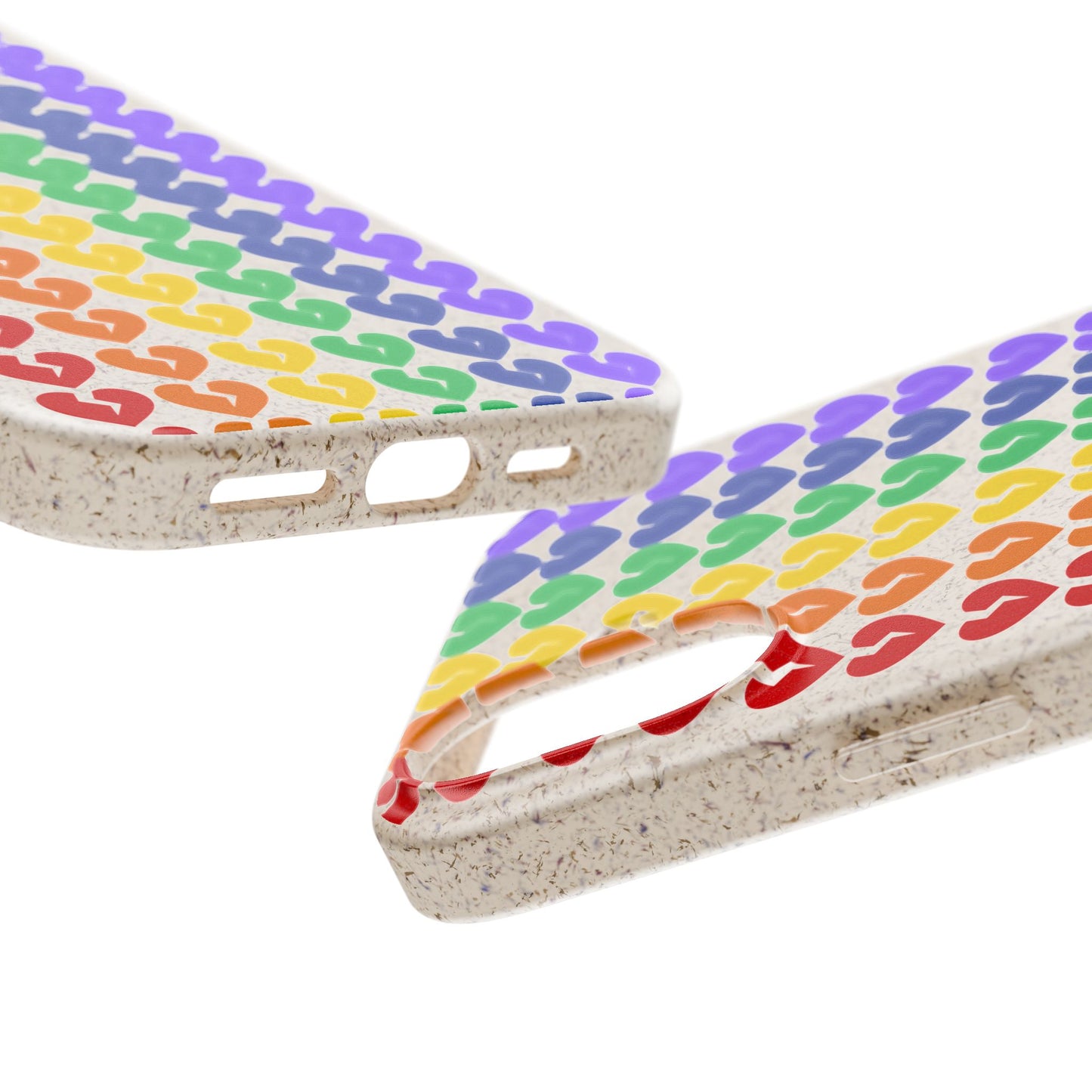 Rainbow Hearts Collection Pattern - Biodegradable Phone Case, Eco-Friendly Phone Cover (Only Hearts Collection)