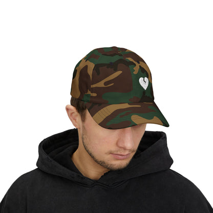 Solo Broken Heart (in White) - Classic Adjustable Cap (Only Hearts Collection)