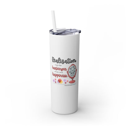 Harbinger of Happiness Haiku - Skinny Venti Tumbler with Eco-Friendly, Reusable, Matching Straw, 20oz