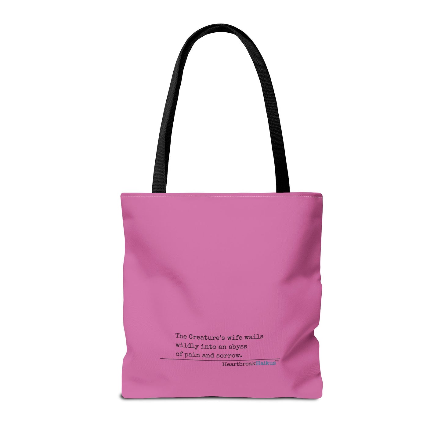 The Creature's Wife Wails Wildly Frankenstein Haiku - Tote Bag (dual-sided print in Candy Pink)
