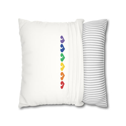 Rainbow Broken Hearts - Faux Suede Square Pillowcase (Only Hearts Collection)