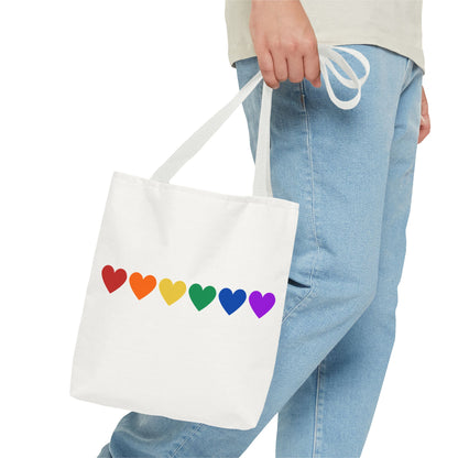 Rainbow Hearts Tote Bag (Single Row) - Only Hearts Collection