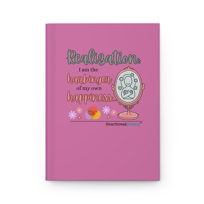 Harbinger of Happiness Haiku - Hardcover Journal in Candy Pink