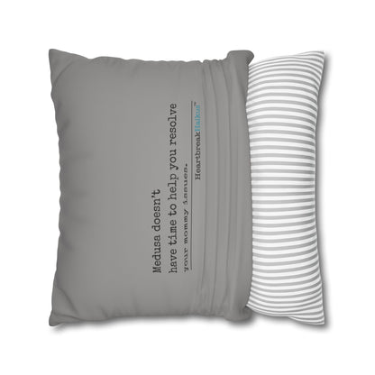 Medusa and Your Mommy Haiku - Faux Suede Square Pillowcase in Stone Grey