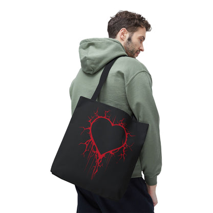 Cracked Heart Tote Bag (in Crimson) - (The Only Hearts Collection)