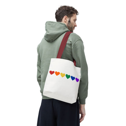 Rainbow Hearts Tote Bag (Single Row) - Only Hearts Collection