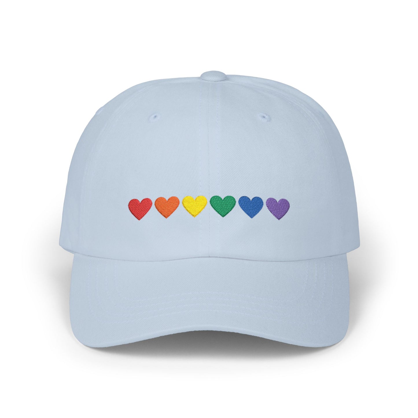 Embroidered Rainbow Hearts - Classic Adjustable Cap (Only Hearts Collection)