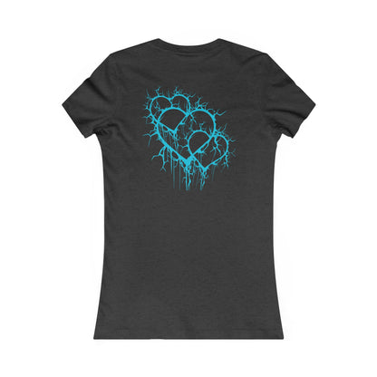 Three of Lightning Hearts - Slim-Fit T-Shirt (in Electric Blue)