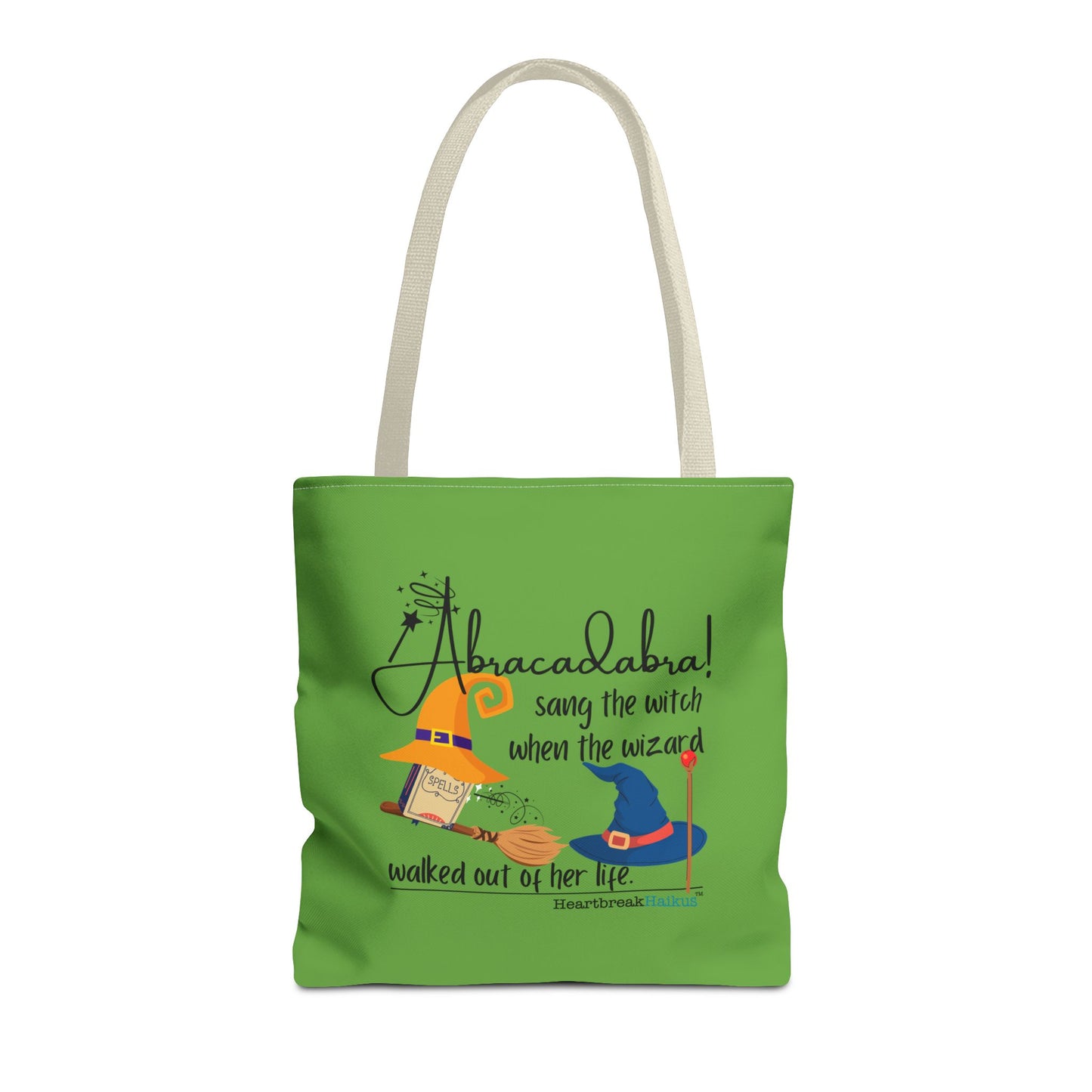 Abracadabra Sang the Witch Haiku - Tote Bag (Dual-sided print in Avocado Green)