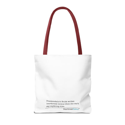 Frankenstein's Bride Writes Heartbreak Haikus - Tote Bag (Dual-sided print in Snow White)