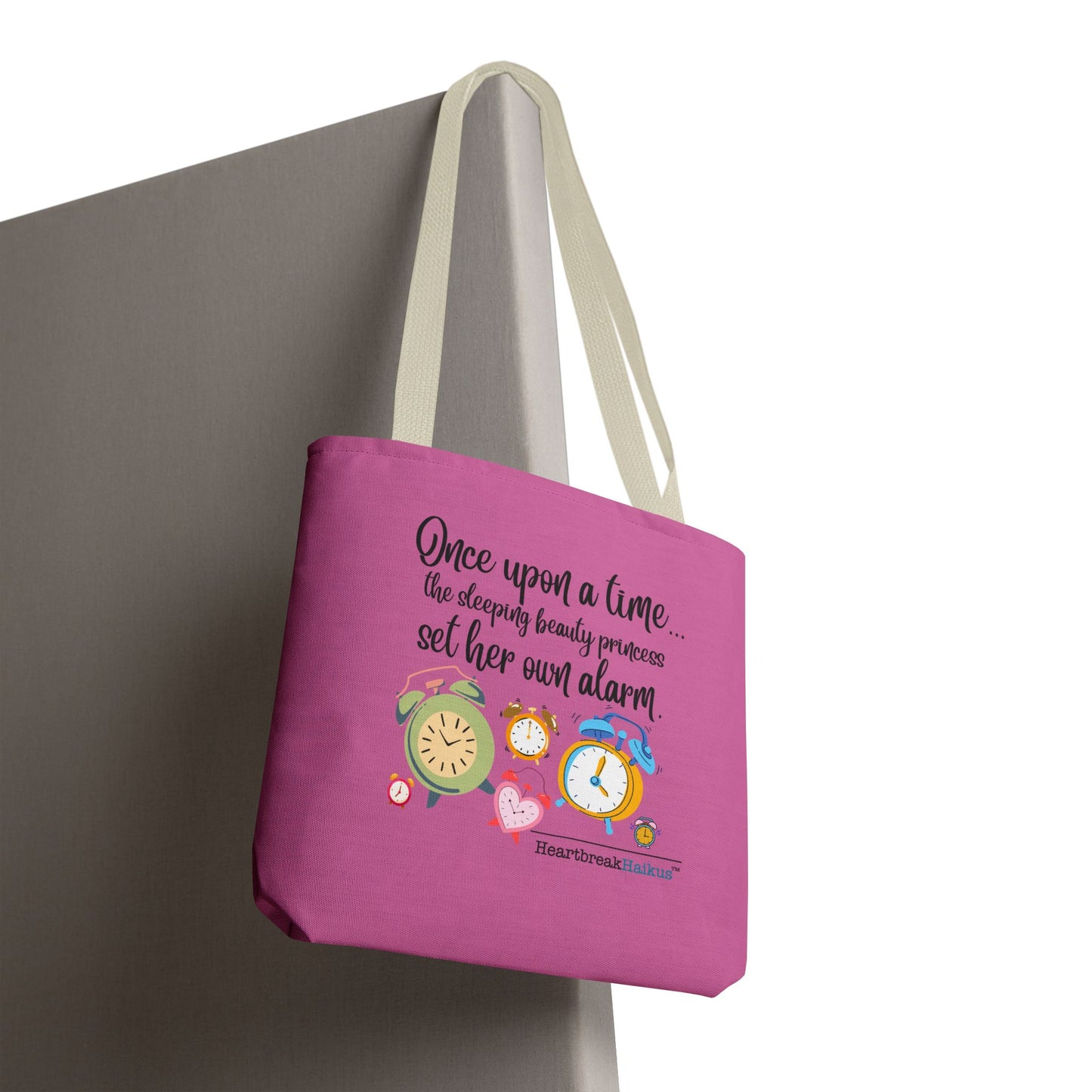Sleeping Beauty's Alarm - Tote Bag (Dual-sided print) in Candy Pink