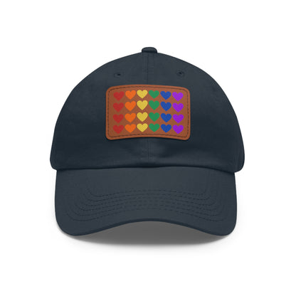 Rainbow Hearts - Adjustable Baseball Cap (4-Rows Design)