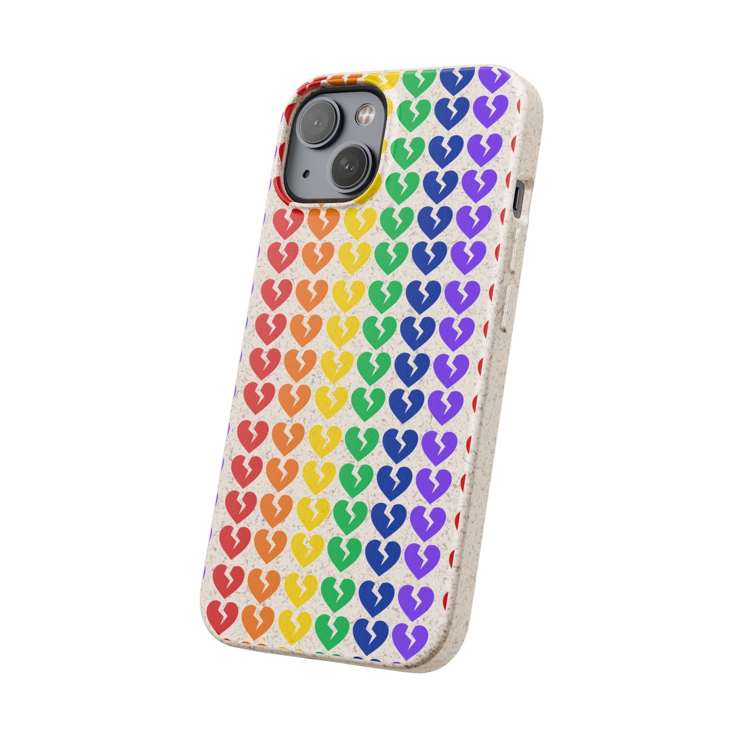 Rainbow Hearts Collection Pattern - Biodegradable Phone Case, Eco-Friendly Phone Cover (Only Hearts Collection)
