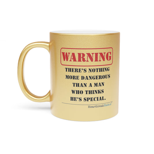 Warning: Dangerous Special Man Haiku - Silver/Gold Coffee Mug