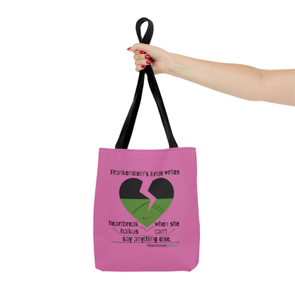 Frankenstein's Bride Writes Heartbreak Haikus - Tote Bag (Dual-sided print in Candy Pink)