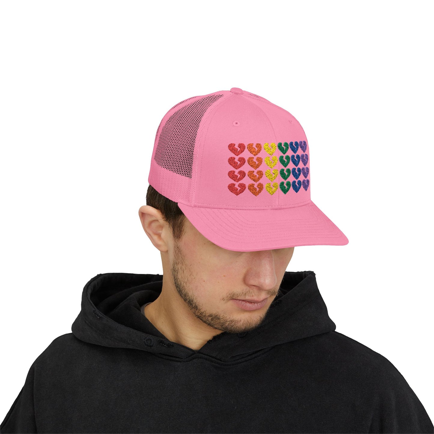Rainbow Heartbreak Collection - Embroidered Trucker Hat (Only Hearts Collection)