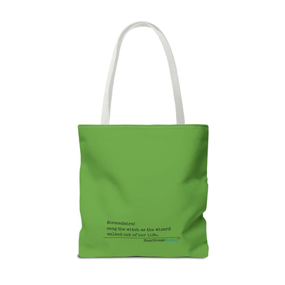 Abracadabra Sang the Witch Haiku - Tote Bag (Dual-sided print in Avocado Green)