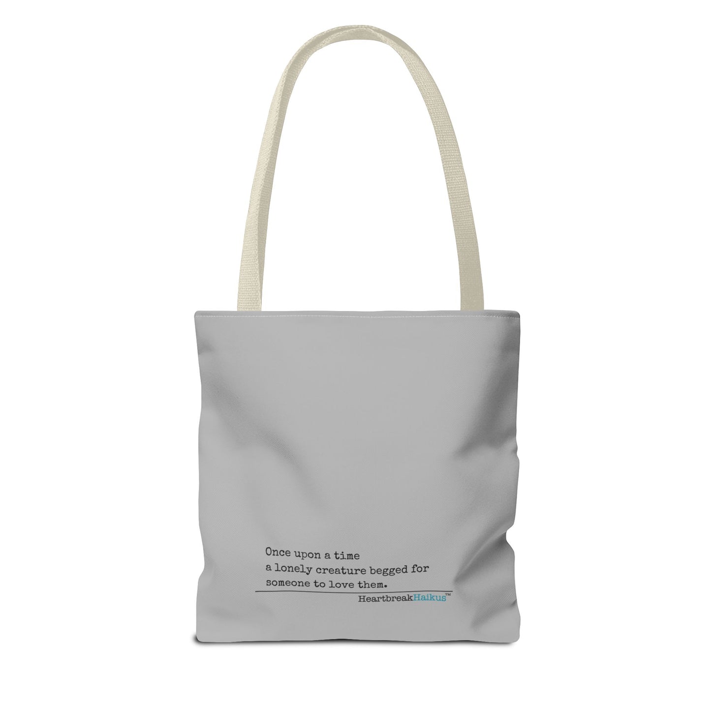 A Lonely Creature Begged Frankenstein Haiku - Tote Bag (Dual-sided print in light grey)